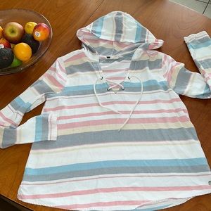 Roxy pullover hoodie, lovingly worn and still in good shape.